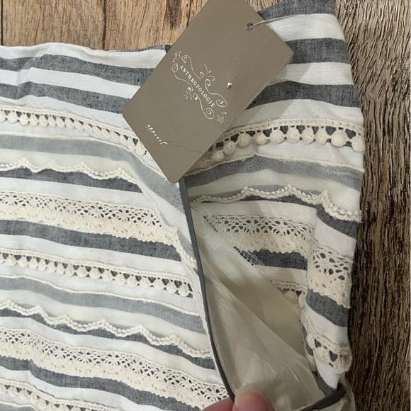 Anthropologie Tabitha Striped Lace Trim Pencil Skirt - Size 6 - Picture 9 of 12
